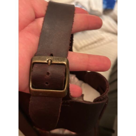 Nicole Brown Leather Fisherman Sandals Women's Size 10 - Picture 5 of 7